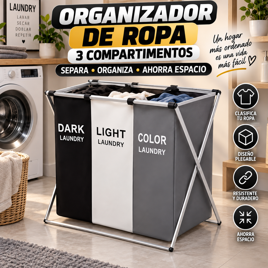 👕 ORGANIZADOR DE ROPA 3 COMPARTIMENTOS