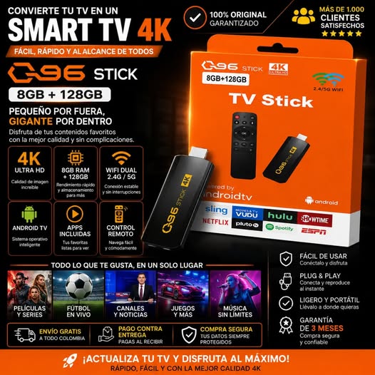 🔥 Q96 STICK 4K – 8GB + 128GB