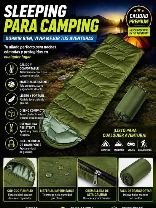 🏕️ SLEEPING PARA CAMPING – PREMIUM