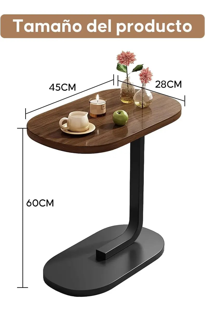 🏡 Mesa Auxiliar Tipo C para Sofá y Cama