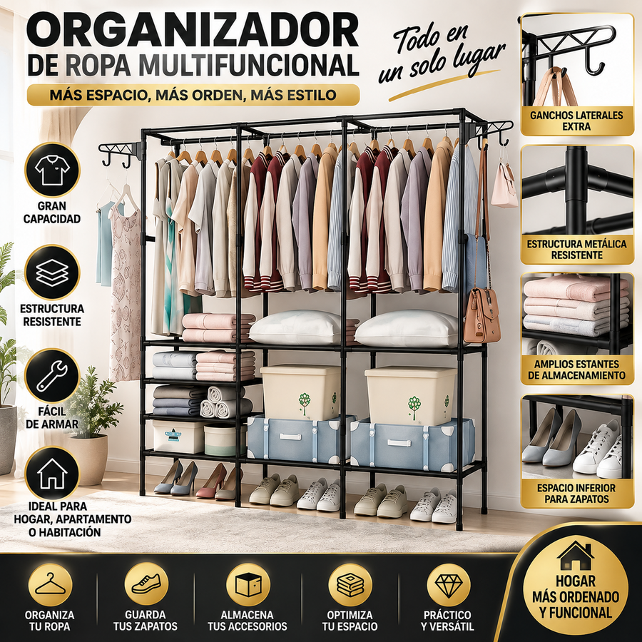 👕 ORGANIZADOR DE ROPA MULTIFUNCIONAL